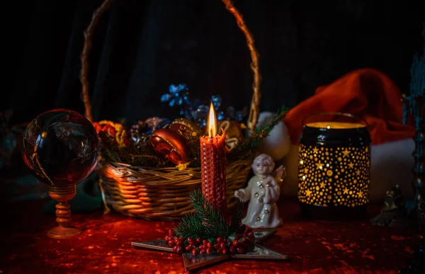 Концепция Рождественской Атмосферы Гадания Предсказания Судьбы Волшебный Шар Прочая Магия — стоковое фото