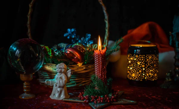 Fogalom Karácsonyi Hangulat Jövendölés Sors Jóslatok Mágikus Labda Egyéb Mágia — Stock Fotó