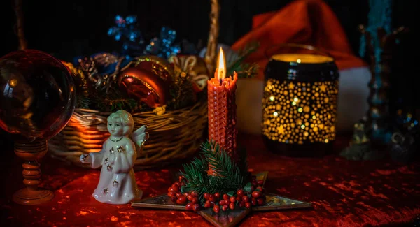 Mystical Holidays Atmosphere Xmas Aesthetic Positive Winter Vibe Decoration Home — Stock Photo, Image