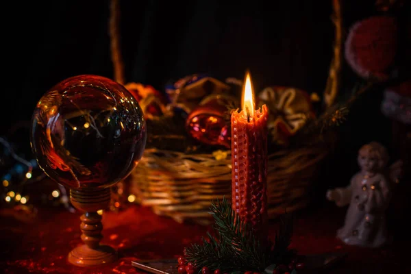 Mystisk Semester Atmosfär Jul Estetik Positiv Vinter Vibe Dekoration För — Stockfoto