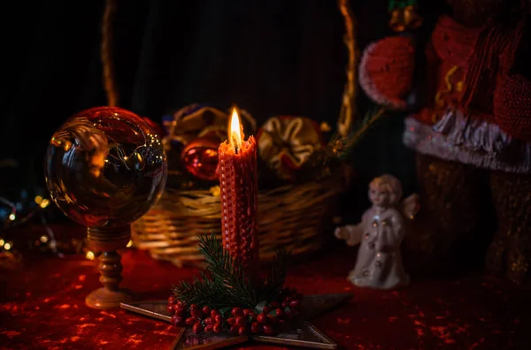 Μυστική Ατμόσφαιρα Διακοπών Αισθητική Χριστούγεννα Θετική Ατμόσφαιρα Χειμώνα Διακόσμηση Για — Φωτογραφία Αρχείου