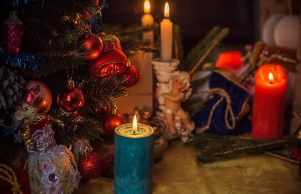 Χειμερινά Χριστούγεννα Έννοια Διακόσμηση Στο Σπίτι Λεπτομέρειες Και Ιδέες Για — Φωτογραφία Αρχείου