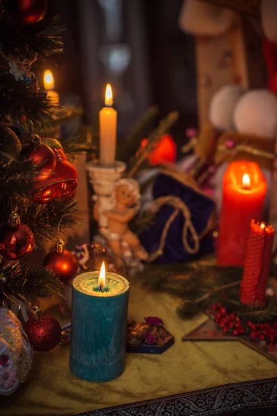 Conceito Natal Inverno Decoração Casa Detalhes Ideias Para Ano Novo — Fotografia de Stock
