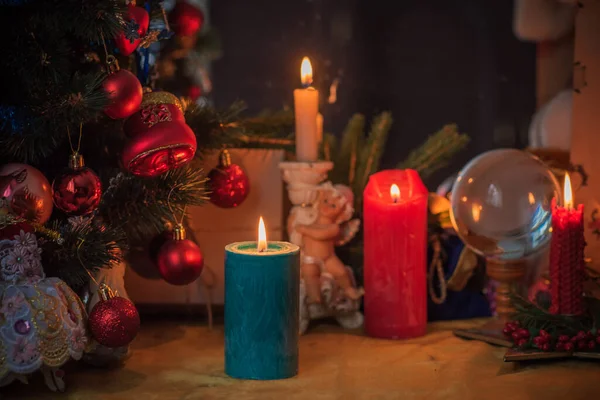 Vinter Jul Tid Koncept Dekoration Hemma Detaljer Och Idéer För — Stockfoto