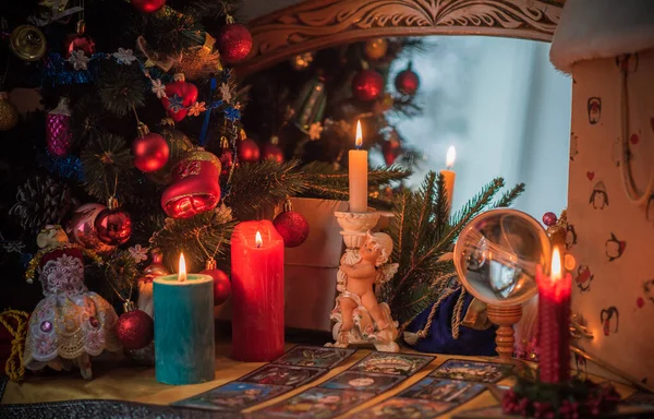 Обряд Рождество Викка Языческая Энергетическая Магия Предсказание Рождества Привлекая Любовь — стоковое фото