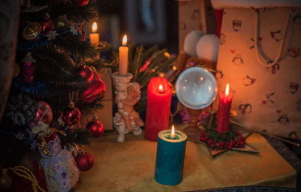 Τελετή Χριστουγέννων Γουίκα Παγανιστική Ενεργειακή Μαγεία Παραμονή Χριστουγέννων Πρόβλεψη Προσελκύεις — Φωτογραφία Αρχείου