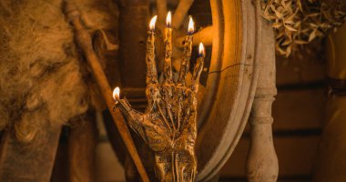 Hand of fatum. Illustration of fate. Concept of esotericism and astrology, old and new magic