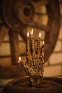 Hand of fatum. Illustration of fate. Concept of esotericism and astrology, old and new magic