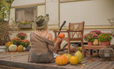 Casual Boho collection of women's clothes. Plus size European blonde woman stylish dress. Concept of sizes, happy nice natural beautiful woman