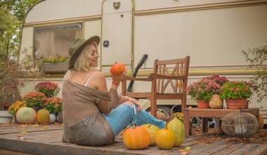 Casual Boho collection of women's clothes. Plus size European blonde woman stylish dress. Concept of sizes, happy nice natural beautiful woman