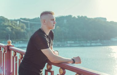 Handsome young Blonde Scandinavian men. Students lifestyle. Psychology portrait, illustration