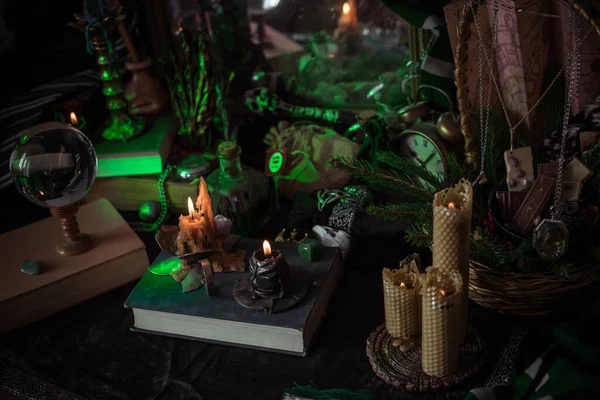 Illustration Der Esoterischen Szene Kerzen Auf Einem Altar Weissagung Vorhersagen — Stockfoto