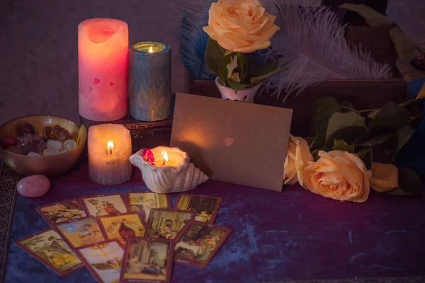 Concept Divination Oracle Prédictions Sur Les Cartes Tarot Magie Amour — Photo