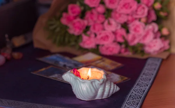 Energi Healing Reiki Session Eller Chakra Ritualer Med Ljus Andlig — Stockfoto