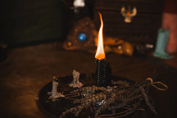 Зцілення Енергії Сеанс Рейкі Ритуалу Свічками Духовна Практика Магія Вікка — стокове фото