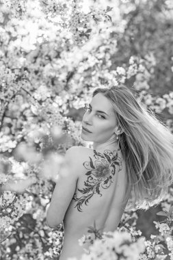 Eski Avrupa büyüsü, mistik sahne, doğadaki Slav kadın. Sihirli kehanet, Undina. Efsaneler, yaratıklar ve peri masalları için resimli fotoğraf. Nemfomanla mistik sahne