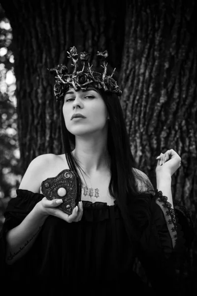 Witch Look Gothic Woman Magical Stuff Concept Fortune Telling Predictions — Stock Photo, Image