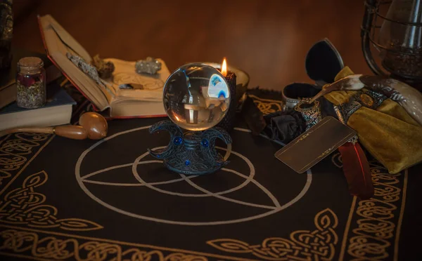 Ilustração Altar Das Bruxas Conceito Destino Previsão Magia Energia Wicca — Fotografia de Stock