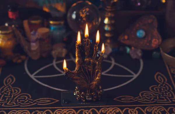 Ilustração Altar Das Bruxas Conceito Destino Previsão Magia Energia Wicca — Fotografia de Stock