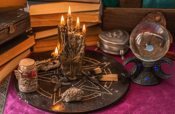 Ilustración Altar Brujas Concepto Destino Predicción Magia Energía Wicca Cosas — Foto de Stock