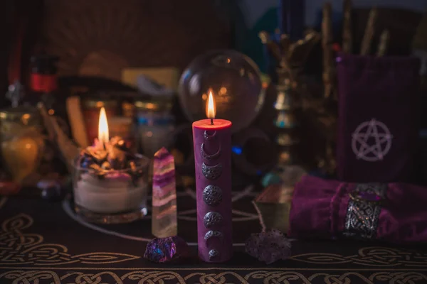 Ilustración Altar Brujas Concepto Destino Predicción Magia Energía Wicca Cosas —  Fotos de Stock