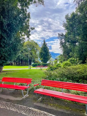 Como manzarası, İtalya 'da tatil kavramı. Yolculuk için yeni yerler. Yolculuk için fikirler. Avrupa, İtalya, Como Gölü, 1 Eylül: İllüstrasyon Editörü