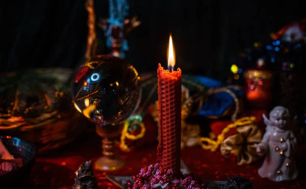 クリスマス 冬季の魔法儀式の概念 運命についての予測 ファットム — ストック写真