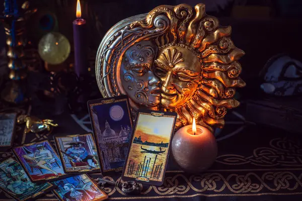 Concept Divination Oracle Predictions Tarot Cards Other Magic Europe Italy Stock Image