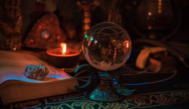 Zihinsel ve paranormal okült bilgi kavramı. Mistik içerik için resim