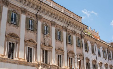 Roma manzarası, İtalya 'da tatil kavramı. Şehir merkezinin eski bir parçası. Yolculuk için fikirler.
