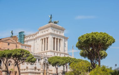 Roma manzarası, İtalya 'da tatil kavramı. Şehir merkezinin eski bir parçası. Yolculuk için fikirler.