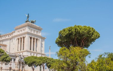 Roma manzarası, İtalya 'da tatil kavramı. Şehir merkezinin eski bir parçası. Yolculuk için fikirler.