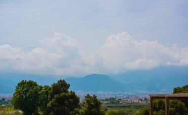 Pompei arkeolojik görüşleri, UNESCO, İtalya 'da tatil, mimari eski antik manzara, şehir detayları