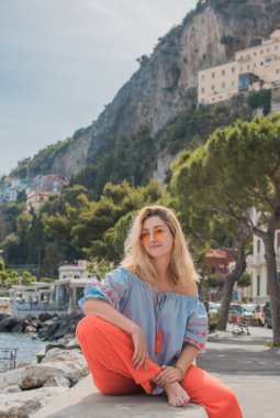Positano, Amalfi Sahili 'nde tatil. Lüks Avrupa deniz tatili