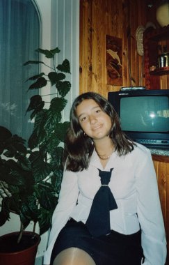 2000 'lerin başında Genç Kız Yaşam Tarzı. Orijinal Vintage Film Görünümü