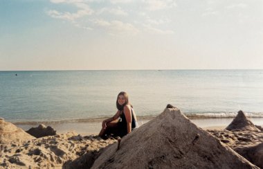 2000 'lerin başında Genç Kız Yaşam Tarzı. Orijinal Vintage Film Görünümü