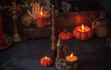 Cadılar Bayramı Balkabağı Mumları, Sonbahar Dekorasyonu veya mistik şeyler