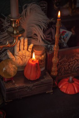 Cadılar Bayramı Balkabağı Mumları, Sonbahar Dekorasyonu veya mistik şeyler