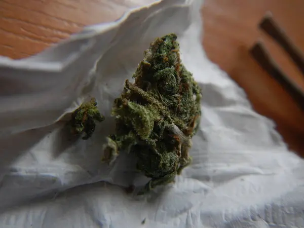 Kannabiszlevél Marihuána — Stock Fotó