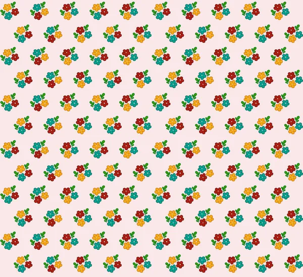 Klasik dikişsiz çiçek deseni. Küçük pastel renkli çiçeklerin arka planı. Albüm, web geçmişi, tekstil ve ev dekorasyonu projeleri için harika. Vektör illüstrasyonu.