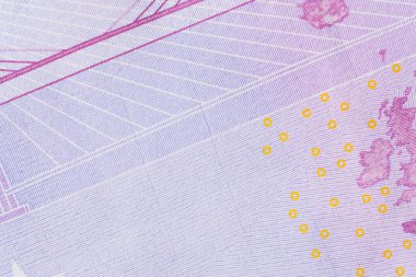 500 avroluk makro banknot. Yüksek çözünürlüklü fotoğraf.