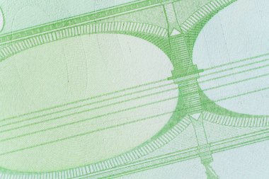 100 Euro 'luk banknot parçası. Yakın plan..