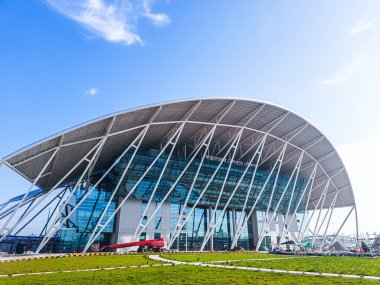 Cox 'un Çarşı Tren İstasyonu. Cox 's Bazar, Chittagong, Bangladeş. Cox 'un Bazar ikonik istiridye şekilli tren istasyonu. Bangladeş 'in yeni ikonik tren istasyonu.