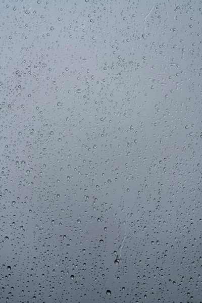 Rain Drops Clear Window Glass Moody Sky Background — Stock Photo, Image
