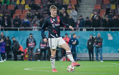 Rasmus Hojlund, 30 Ocak 2025 'te Bükreş' teki Ulusal Arena 'da oynanan FCSB (Romanya) ile Manchester United (İngiltere) arasındaki UEFA Avrupa Ligi Stage maçı öncesinde resim çekmişti..