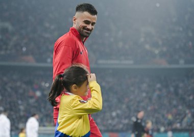 Valentin Cretu (FCSB) pictured prior to  the UEFA Europa League Group Stage game between FCSB (Romania) and Manchester United (England) held on 30th of January 2025 at National Arena in Bucharest. clipart