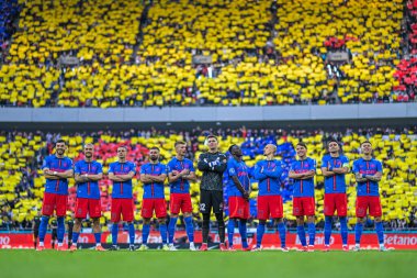 FCSB start oyuncuları, 17 Mayıs 2025 'te Bükreş' teki Ulusal Arena 'da FCSB ile CSU Craiova arasında oynanan Romanya Superliga maçında resim çektiler.