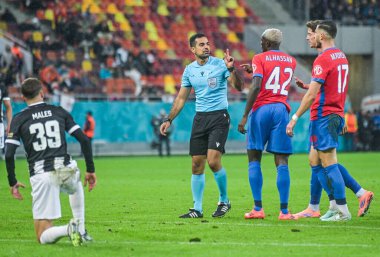 Swedish FIFA referee Mohammed Al-Hakim pictured during the 2025/26 UEL Matchday 2 game Between FCSB (ROU) and BSC Young Boys (SWI).
