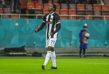 Joel Monteiro celebrates after scoring the first goal during the 2025/26 UEL Matchday 2 game Between FCSB (ROU) and BSC Young Boys (SWI).