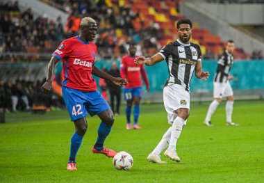Baba Alhassan and Saidy Janko pictured during the 2025/26 UEL Matchday 2 game Between FCSB (ROU) and BSC Young Boys (SWI).